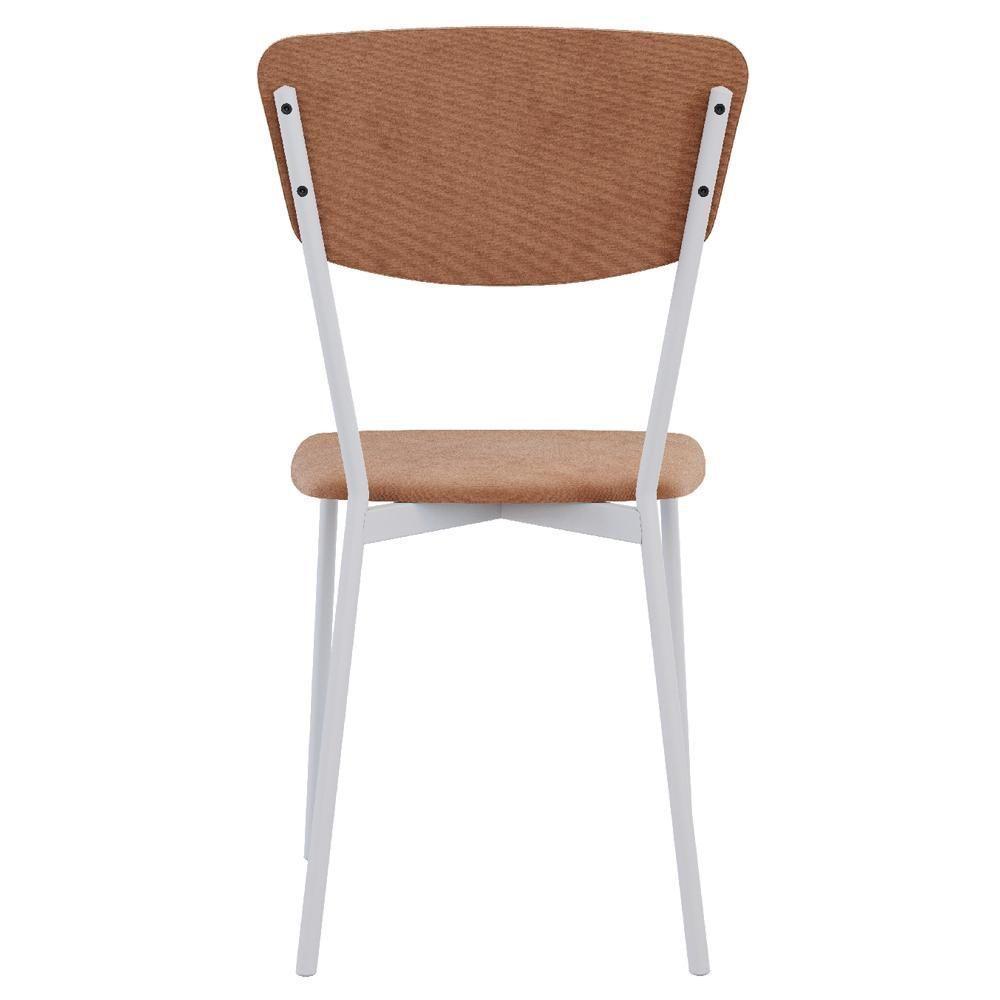 Kit 02 Cadeira Para Sala De Jantar Village Branco C01 Veludo Bege - Lyam Decor - 7