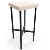 Kit 02 Banquetas Alta Bar Cozinha Sala De Jantar Preto Stella L02 Suede Bege - Lyam Decor - 3