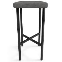 Kit 02 Banquetas Alta Bar Cozinha Sala De Jantar Preto Stella L02 Linho Cinza Escuro - Lyam Decor - 6