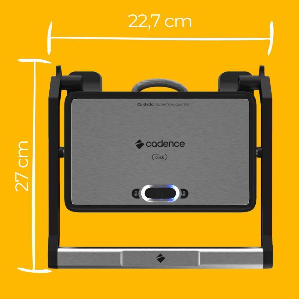 Grill Elétrico Cadence Click Inox 110V - 8