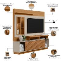 Estante Painel Para Tv 60 Pol Com Led 200cm Bacchi L05 Nature Off White - Lyam Decor