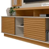 Estante Painel Para Tv 60 Pol Com Led 200cm Bacchi L05 Nature Off White - Lyam Decor - 7