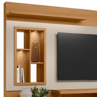 Estante Painel Para Tv 60 Pol Com Led 200cm Bacchi L05 Nature Off White - Lyam Decor - 8