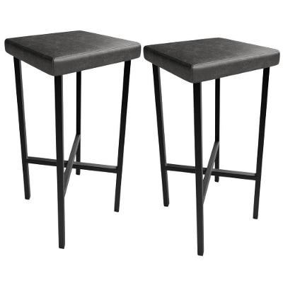 Kit 02 Banquetas Alta Bar Cozinha Sala De Jantar Preto Stella L02 Couríssimo Preto - Lyam Decor