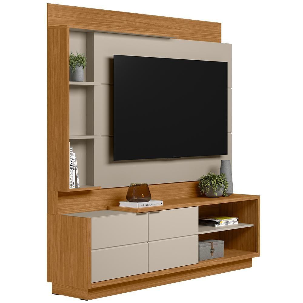 Estante Painel Para Tv 60 Pol 180cm Paradise L05 Nature Off White - Lyam Decor - 1
