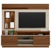 Estante Painel Para Tv 60 Pol Com Led 200cm Bacchi L05 Jatobá Off White - Lyam Decor - 3