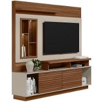 Estante Painel Para Tv 60 Pol Com Led 200cm Bacchi L05 Jatobá Off White - Lyam Decor - 6