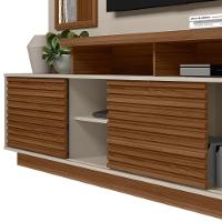 Estante Painel Para Tv 60 Pol Com Led 200cm Bacchi L05 Jatobá Off White - Lyam Decor - 8