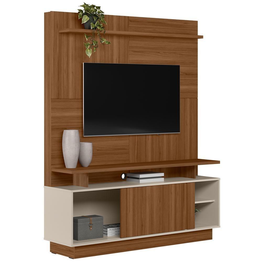 Estante Painel Para Tv 60 Pol 150cm Boaz L05 Jatobá Off White - Lyam Decor - 6