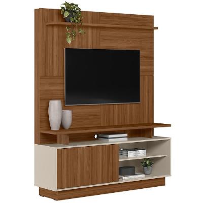 Estante Painel Para Tv 60 Pol 150cm Boaz L05 Jatobá Off White - Lyam Decor