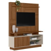 Estante Painel Para Tv 60 Pol 150cm Boaz L05 Jatobá Off White - Lyam Decor - 1