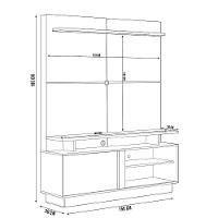 Estante Painel Para Tv 60 Pol 150cm Boaz L05 Jatobá Off White - Lyam Decor - 5