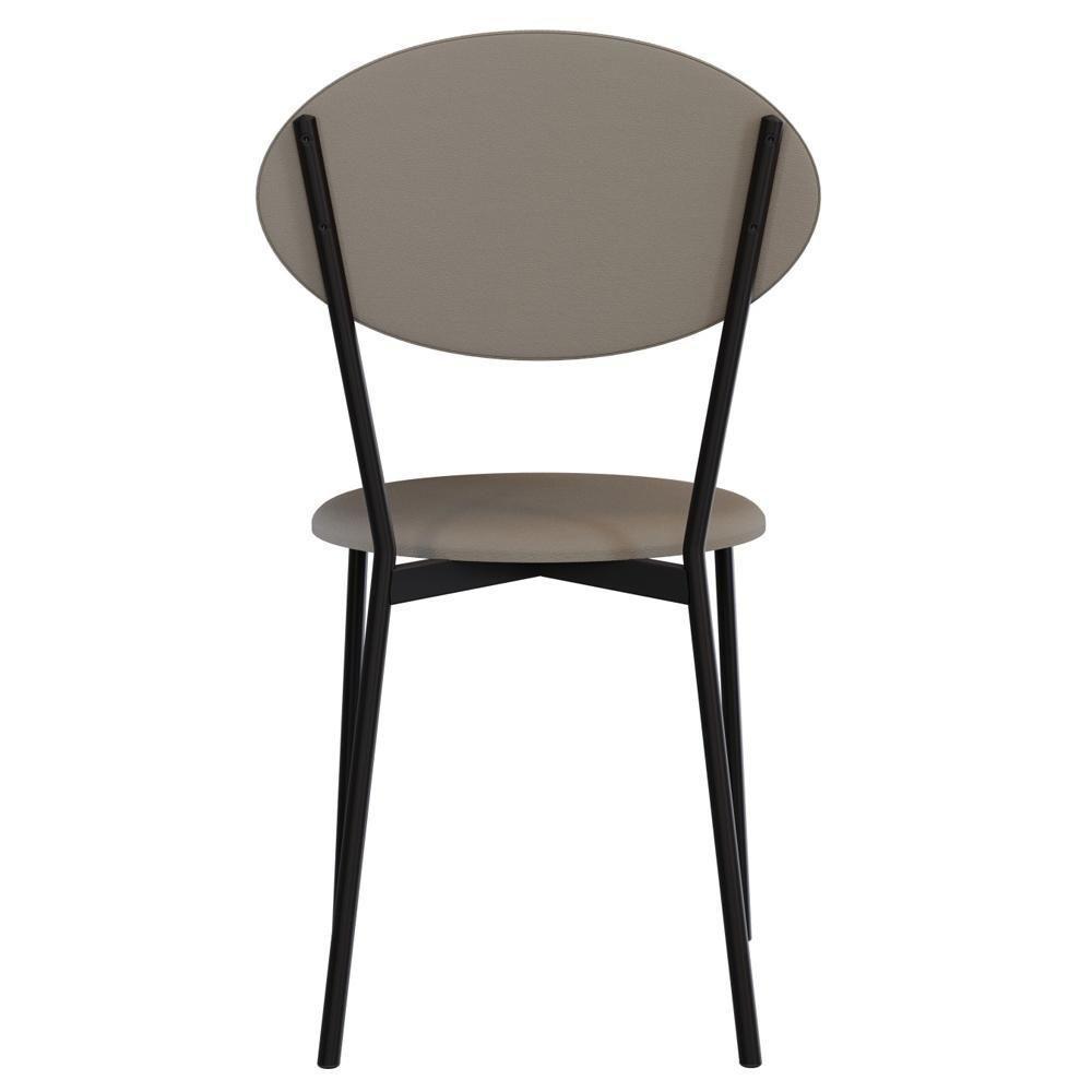 Kit 03 Cadeiras Estofada Para Sala De Jantar Azuri Preto C01 Courino Cinza - Lyam Decor - 7