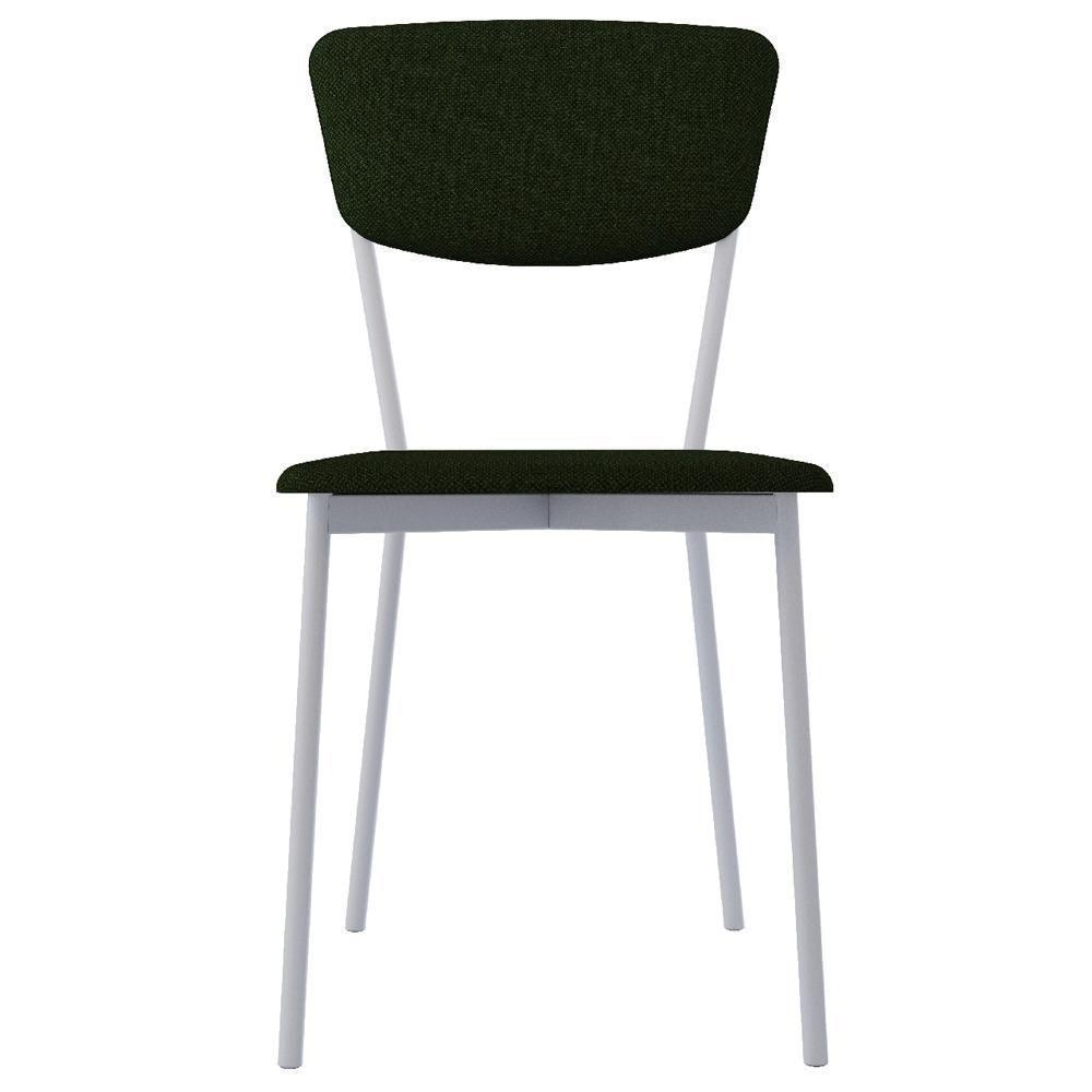 Kit 03 Cadeira Para Sala De Jantar Village Branco C01 Linho Verde Musgo - Lyam Decor - 3