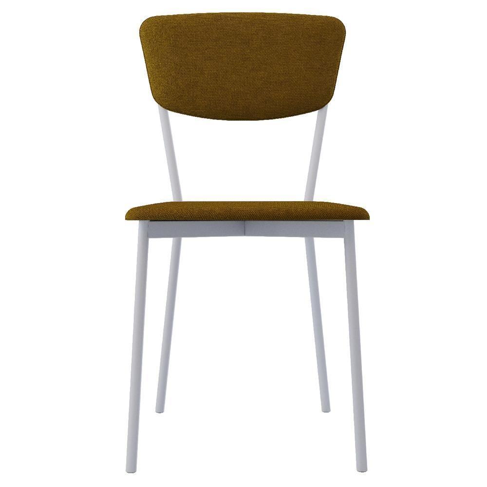 Kit 03 Cadeira Para Sala De Jantar Village Branco C01 Linho Mostarda - Lyam Decor - 3