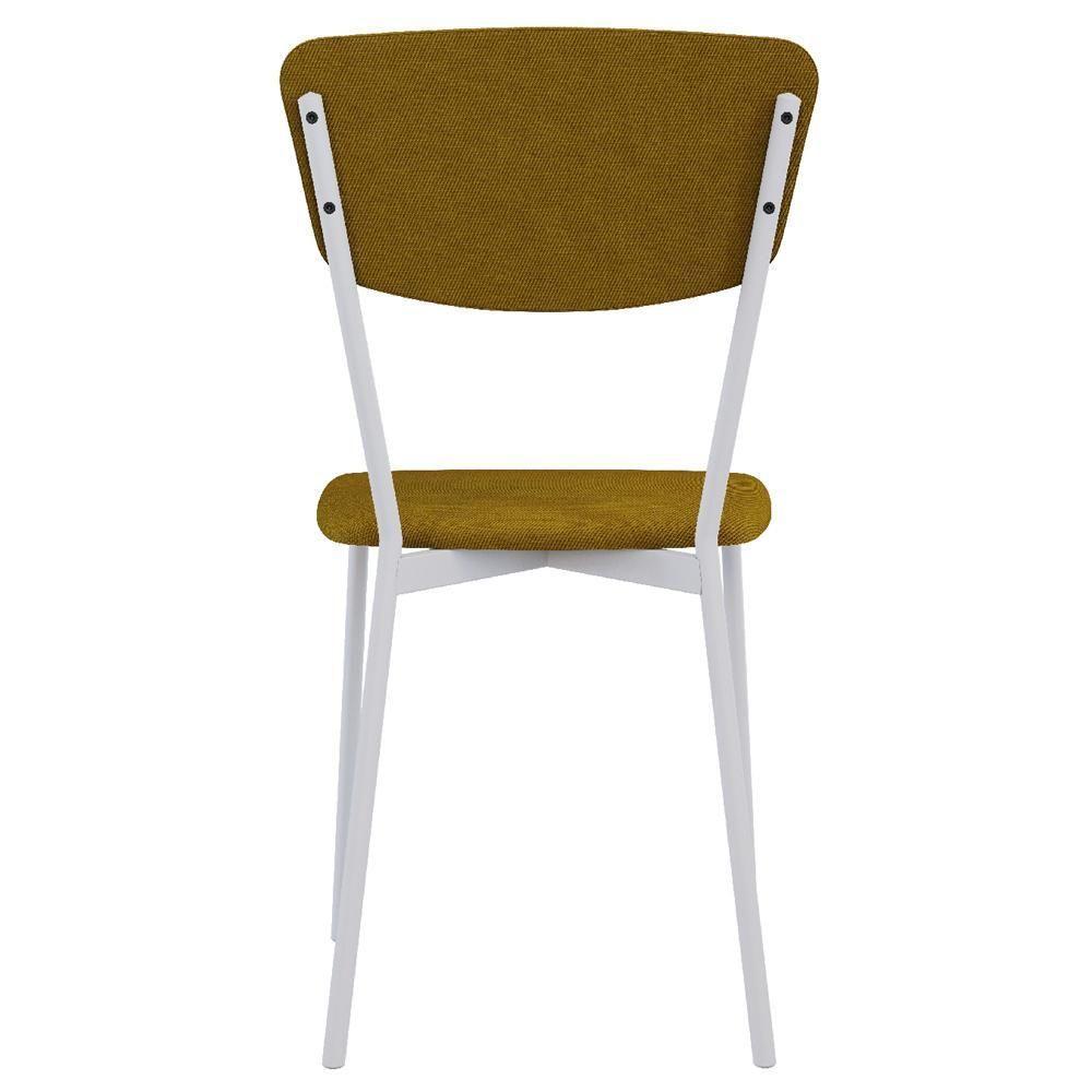 Kit 03 Cadeira Para Sala De Jantar Village Branco C01 Linho Mostarda - Lyam Decor - 7