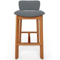 Kit 03 Banquetas Alta Para Cozinha Sala De Jantar Bar Dara L02 Suede Cinza - Lyam Decor - 3