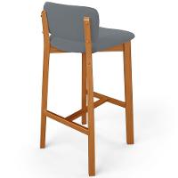 Kit 03 Banquetas Alta Para Cozinha Sala De Jantar Bar Dara L02 Suede Cinza - Lyam Decor - 7