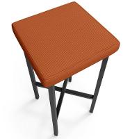 Kit 03 Banquetas Alta Bar Cozinha Sala De Jantar Preto Stella L02 Tecido Terracota - Lyam Decor - 7