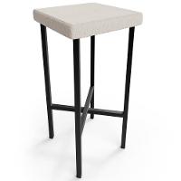 Kit 03 Banquetas Alta Bar Cozinha Sala De Jantar Preto Stella L02 Linho Cru - Lyam Decor - 3