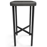 Kit 03 Banquetas Alta Bar Cozinha Sala De Jantar Preto Stella L02 Couríssimo Preto - Lyam Decor - 6