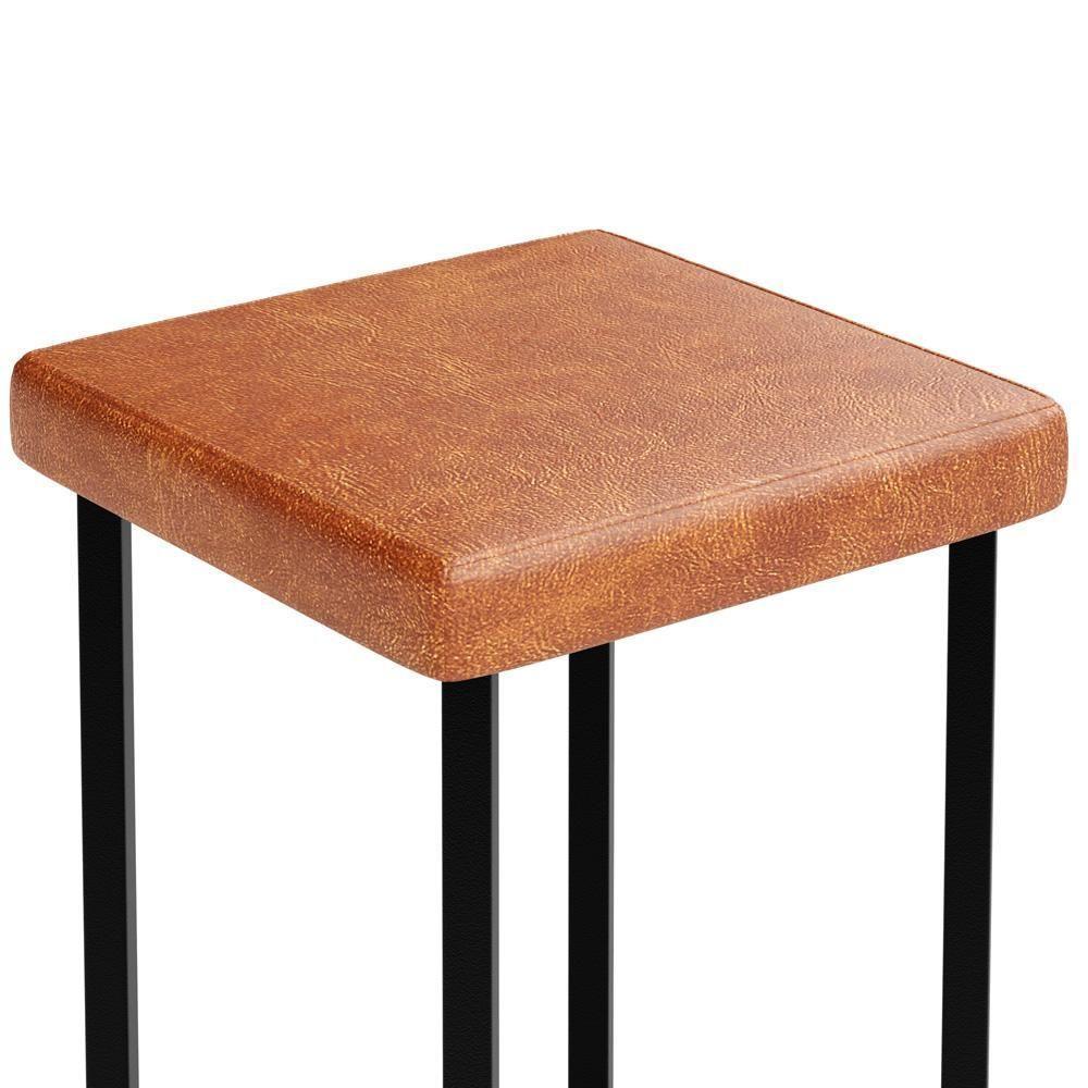 Kit 03 Banquetas Alta Bar Cozinha Sala De Jantar Preto Stella L02 Couríssimo Camel - Lyam Decor - 8