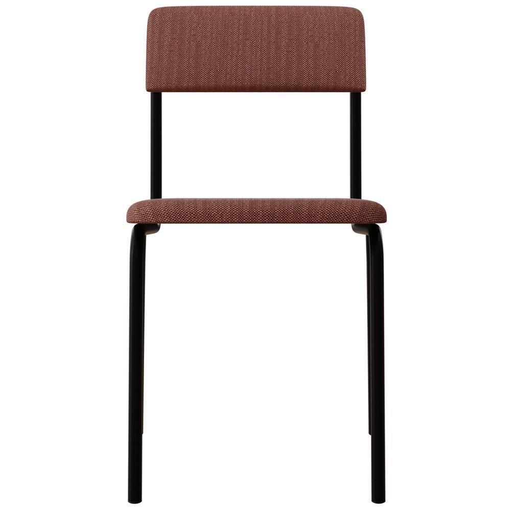 Kit 02 Cadeiras Estofada Para Sala De Jantar Sense Preto C01 Linho Rosa - Lyam Decor - 3