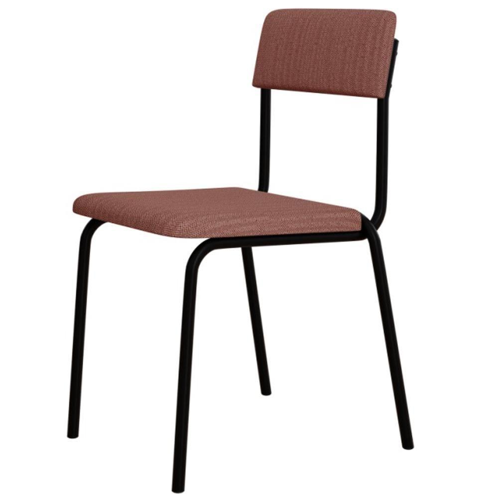 Kit 02 Cadeiras Estofada Para Sala De Jantar Sense Preto C01 Linho Rosa - Lyam Decor - 8