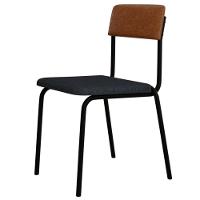 Kit 02 Cadeiras Estofada Para Sala De Jantar Sense Preto C01 Linho Cinza Courino Caramelo - Lyam Decor - 8