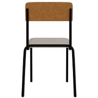 Kit 02 Cadeiras Estofada Para Sala De Jantar Sense Preto C01 Linho Palha Courino Caramelo - Lyam Decor - 7