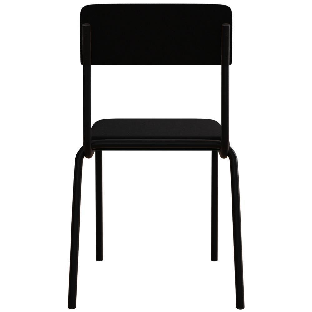 Kit 02 Cadeiras Estofada Para Sala De Jantar Sense Preto C01 Linho Preto - Lyam Decor - 7