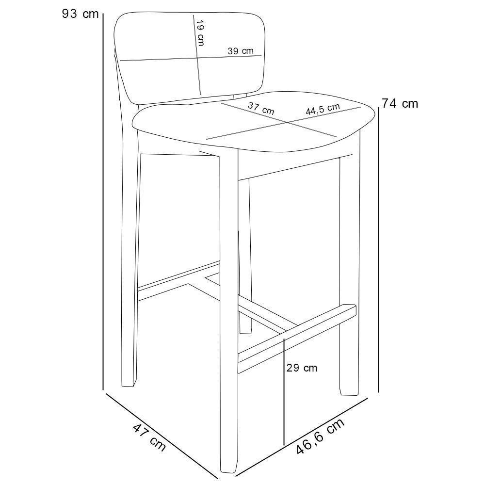 Kit 04 Banquetas Alta Para Cozinha Sala De Jantar Bar Dara L02 Suede Cinza - Lyam Decor - 5