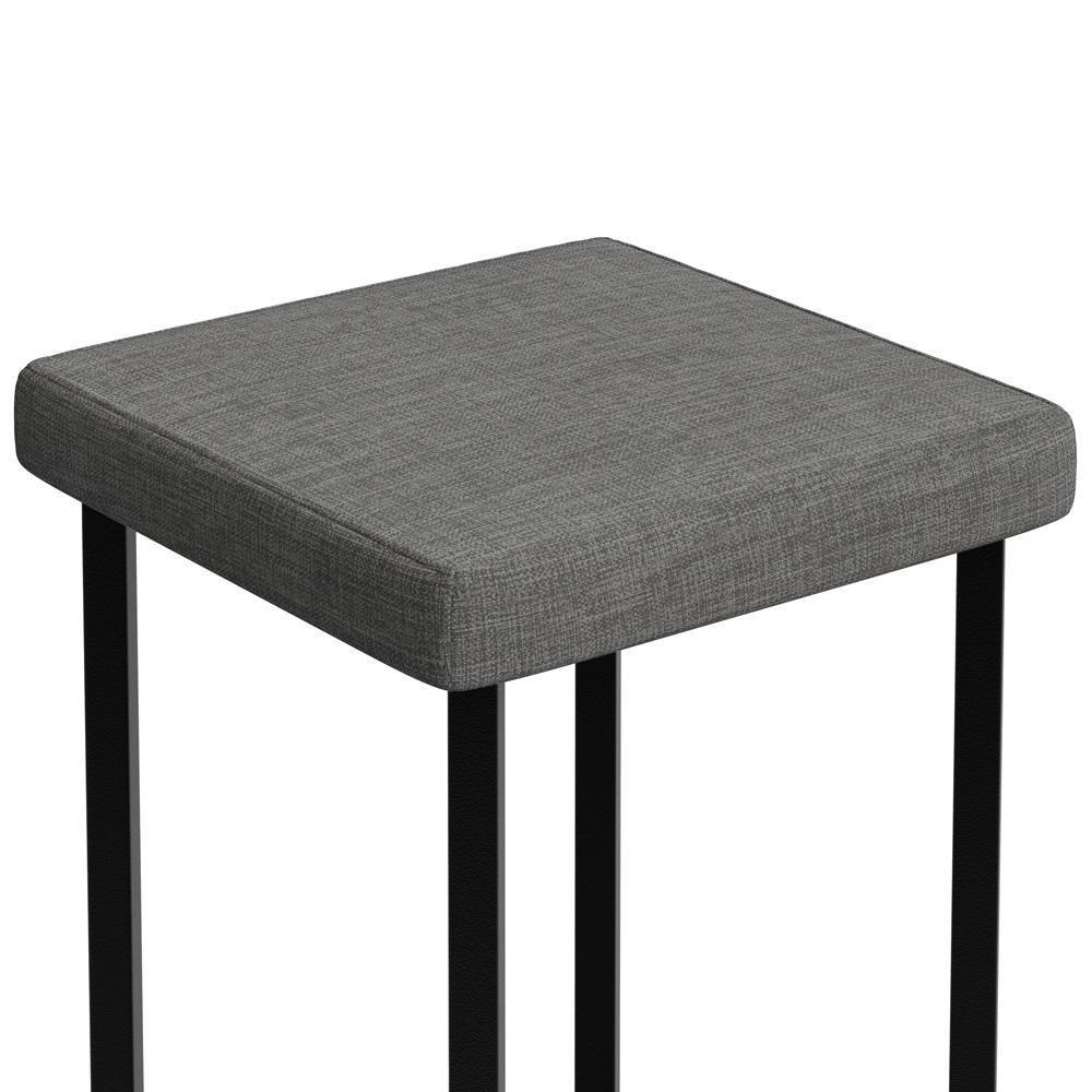 Kit 04 Banquetas Alta Bar Cozinha Sala De Jantar Preto Stella L02 Linho Cinza Escuro - Lyam Decor - 8