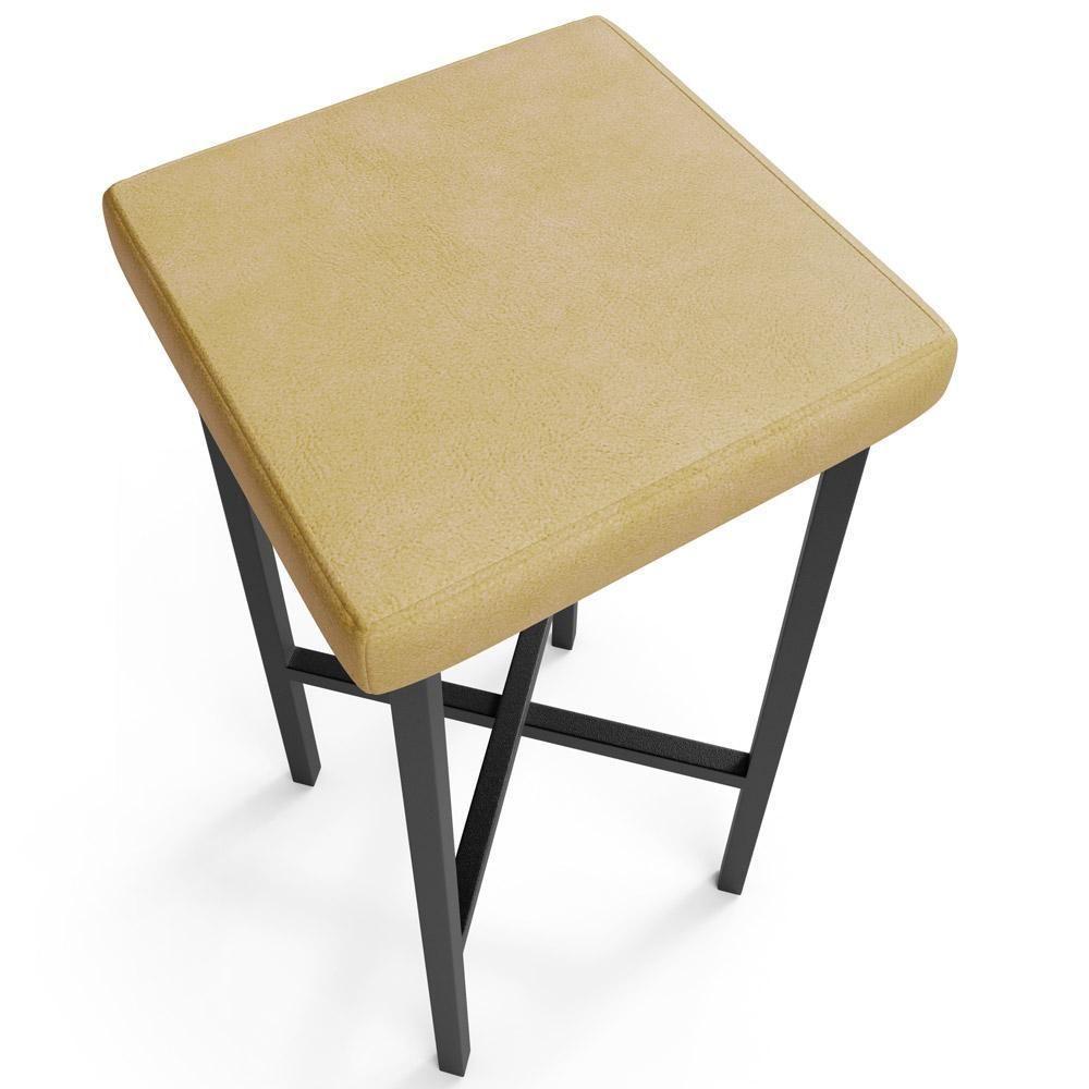 Kit 04 Banquetas Alta Bar Cozinha Sala De Jantar Preto Stella L02 Couríssimo Fendi - Lyam Decor - 7