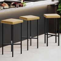 Kit 04 Banquetas Alta Bar Cozinha Sala De Jantar Preto Stella L02 Couríssimo Fendi - Lyam Decor - 2