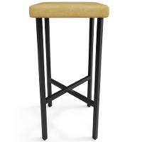 Kit 04 Banquetas Alta Bar Cozinha Sala De Jantar Preto Stella L02 Couríssimo Fendi - Lyam Decor - 6