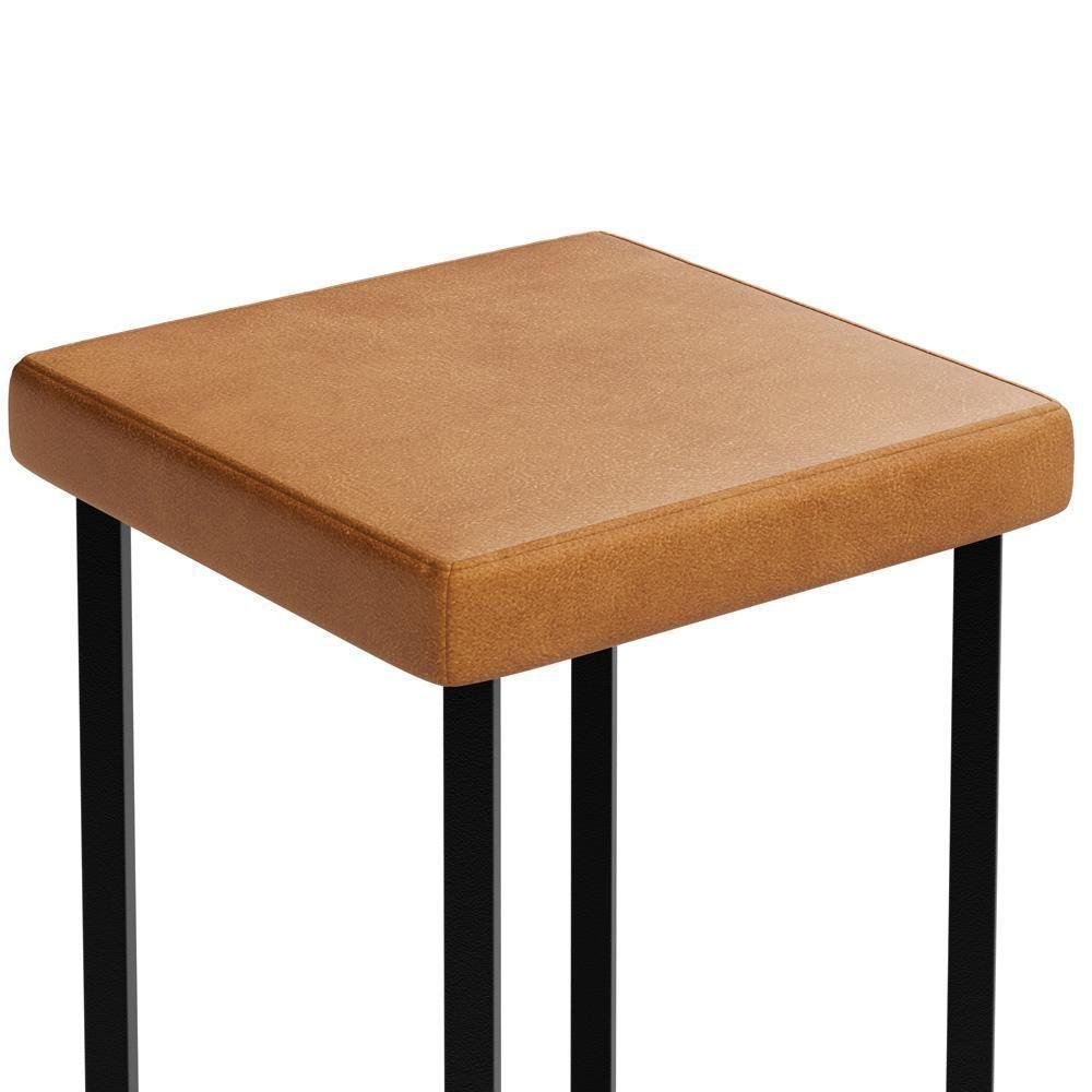 Kit 04 Banquetas Alta Bar Cozinha Sala De Jantar Preto Stella L02 Couríssimo Canela - Lyam Decor - 8