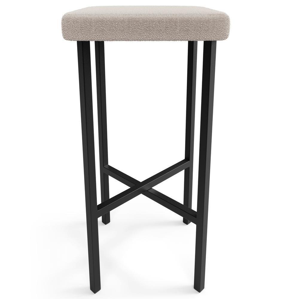 Kit 04 Banquetas Alta Bar Cozinha Sala De Jantar Preto Stella L02 Bouclê Creme - Lyam Decor - 6