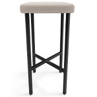 Kit 04 Banquetas Alta Bar Cozinha Sala De Jantar Preto Stella L02 Bouclê Creme - Lyam Decor - 6