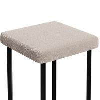 Kit 04 Banquetas Alta Bar Cozinha Sala De Jantar Preto Stella L02 Bouclê Creme - Lyam Decor - 8