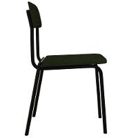 Kit 03 Cadeiras Estofada Para Sala De Jantar Sense Preto C01 Linho Verde Musgo - Lyam Decor - 6