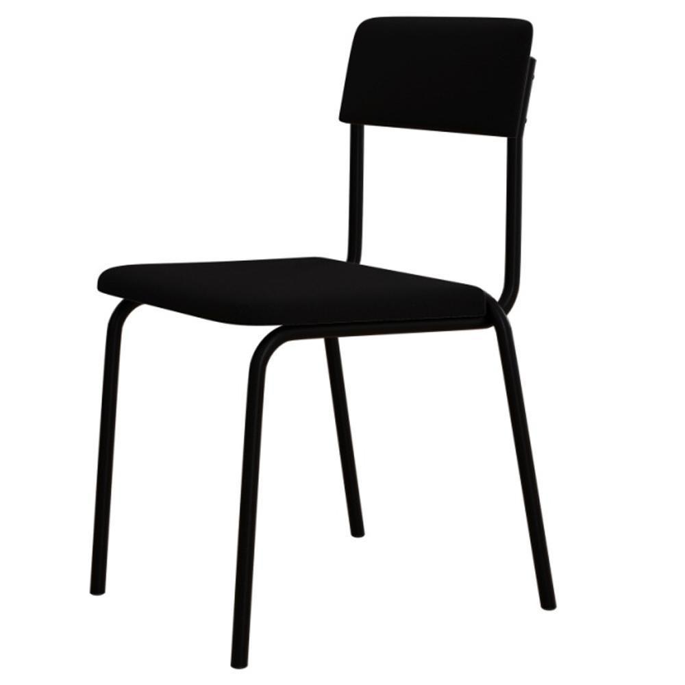 Kit 03 Cadeiras Estofada Para Sala De Jantar Sense Preto C01 Linho Preto - Lyam Decor - 8