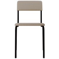 Kit 03 Cadeiras Estofada Para Sala De Jantar Sense Preto C01 Linho Palha - Lyam Decor - 3