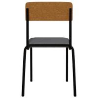 Kit 03 Cadeiras Estofada Para Sala De Jantar Sense Preto C01 Linho Cinza Claro Courino Caramelo - Lyam Decor - 7