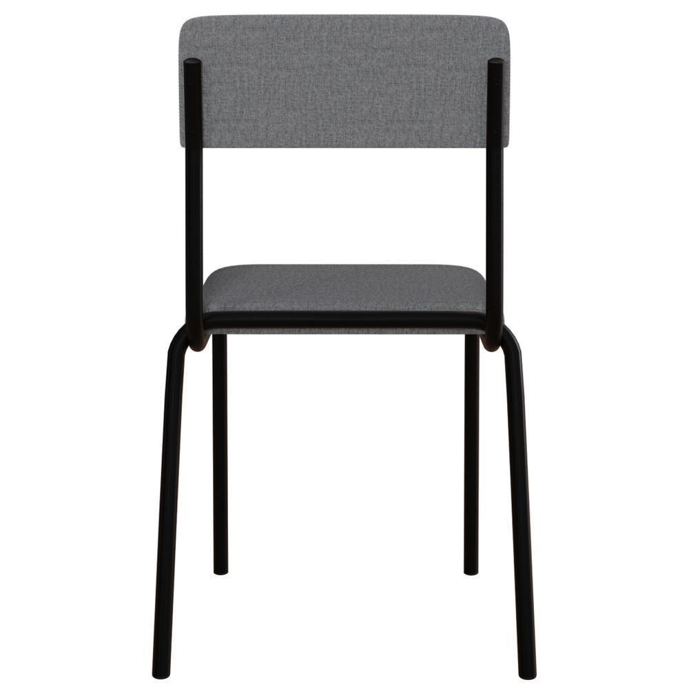 Kit 03 Cadeiras Estofada Para Sala De Jantar Sense Preto C01 Linho Cinza Claro - Lyam Decor - 7