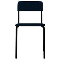 Kit 03 Cadeiras Estofada Para Sala De Jantar Sense Preto C01 Linho Azul Escuro - Lyam Decor - 3