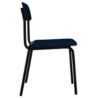 Kit 03 Cadeiras Estofada Para Sala De Jantar Sense Preto C01 Linho Azul Escuro - Lyam Decor - 7