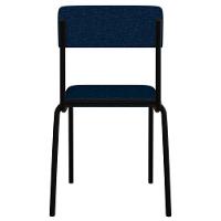 Kit 03 Cadeiras Estofada Para Sala De Jantar Sense Preto C01 Linho Azul Escuro - Lyam Decor - 8