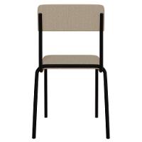 Kit 03 Cadeiras Estofada Para Sala De Jantar Sense Preto C01 Linho Areia - Lyam Decor - 7