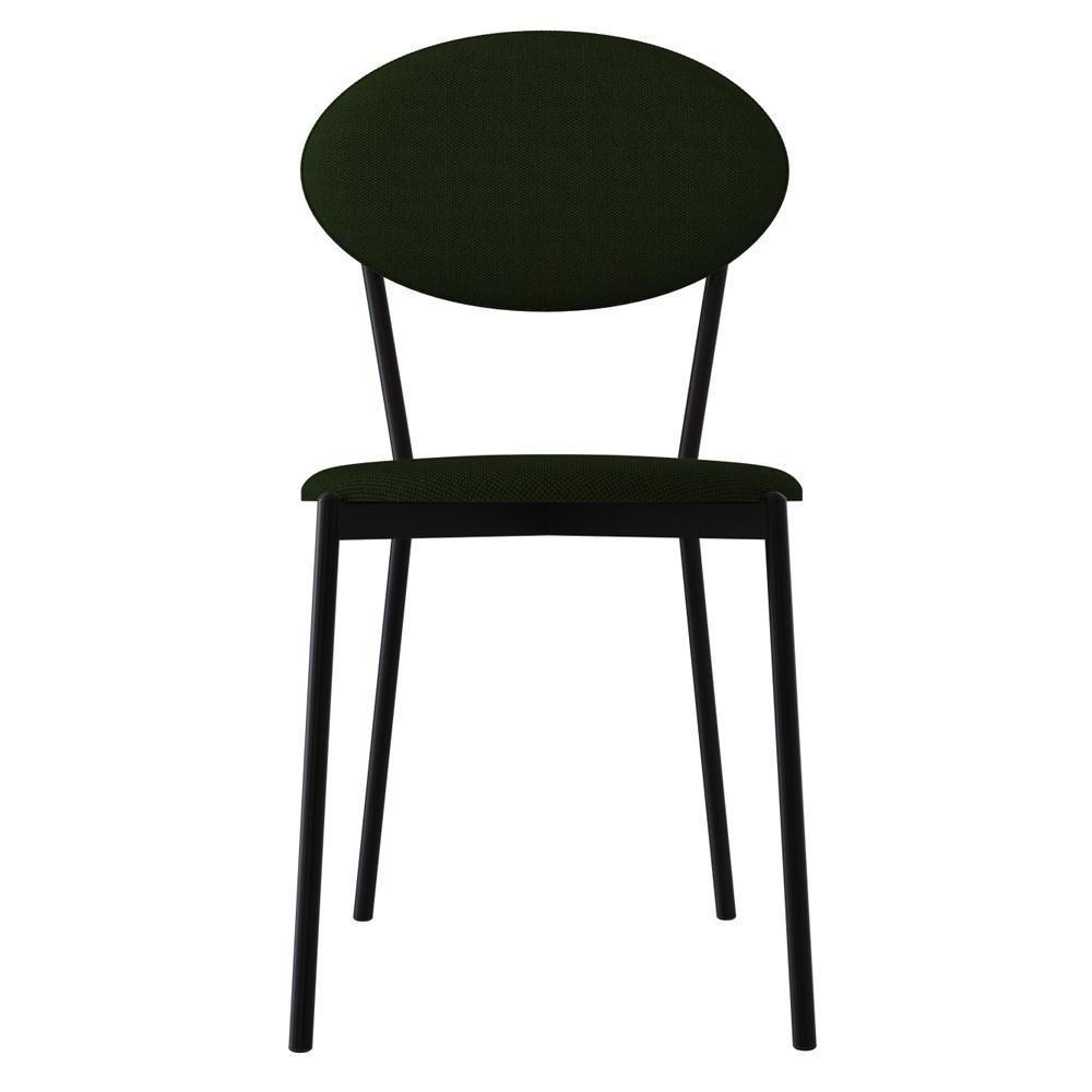 Kit 03 Cadeiras Estofada Para Sala De Jantar Azuri Preto C01 Linho Verde Musgo - Lyam Decor - 8